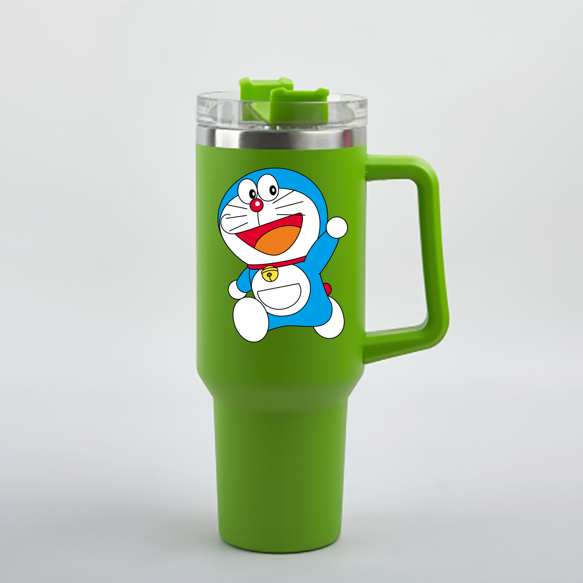 （画像用） ドラえもん Doraemon 1200mL車用タンブラー - クリスタルステッカー（プラスチックストロー付き）